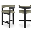 Meridian Furniture Romeo Olive Green Vegan Leather Counter Stool (Set of 2)