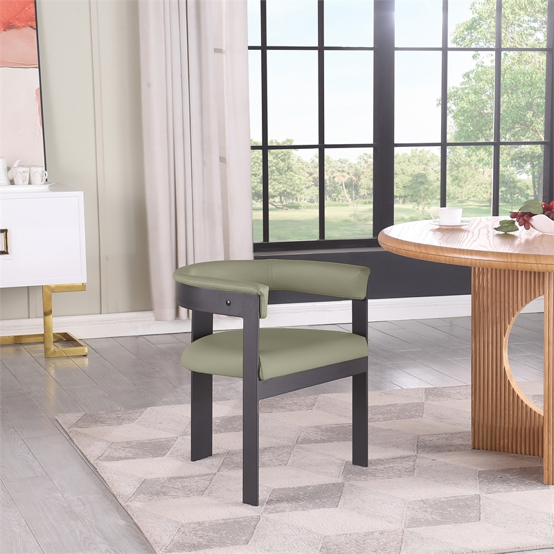 Meridian Furniture Romeo Olive Green Vegan Leather Dining Chair (Set of 2)