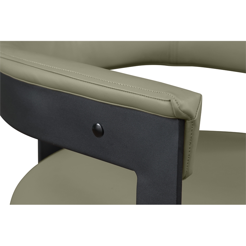 Meridian Furniture Romeo Olive Green Vegan Leather Dining Chair (Set of 2)