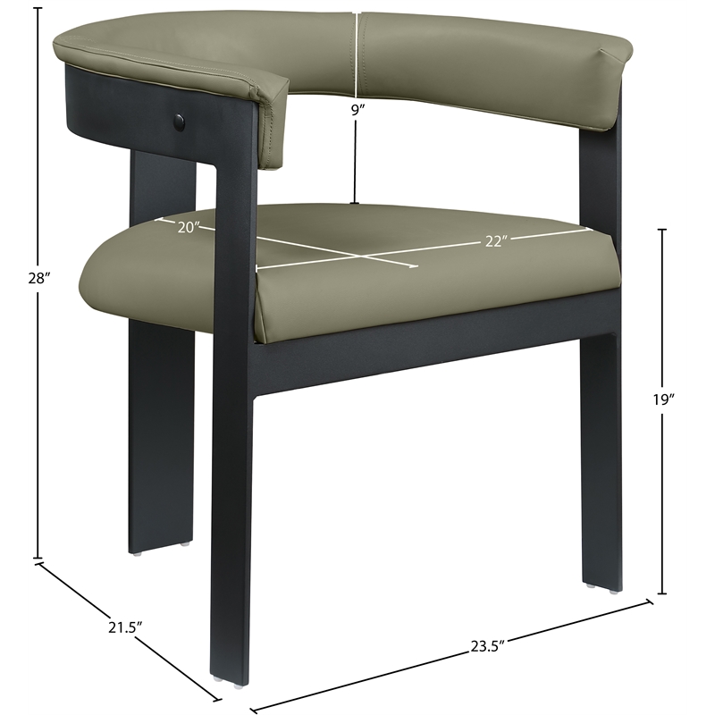 Meridian Furniture Romeo Olive Green Vegan Leather Dining Chair (Set of 2)