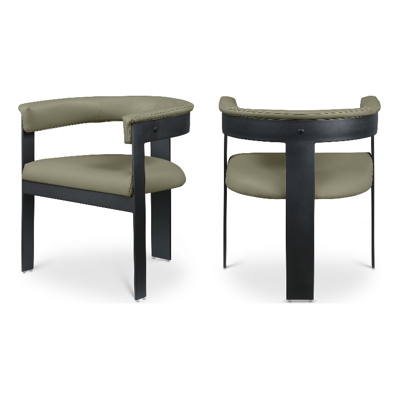 Meridian Furniture Romeo Olive Green Vegan Leather Dining Chair (Set of 2)