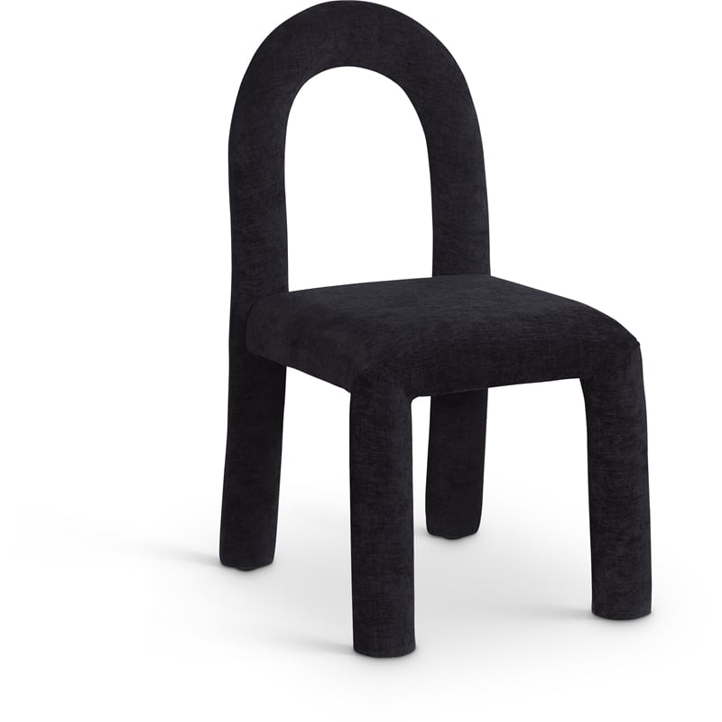 Meridian Furniture Amari Black Chenille Fabric Dining Chair (Set of 2)