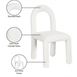 Meridian Furniture Amari Cream Chenille Fabric Dining Chair (Set of 2)