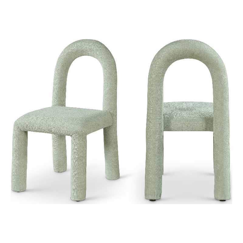 Meridian Furniture Amari Mint Chenille Fabric Dining Chair (Set of 2)
