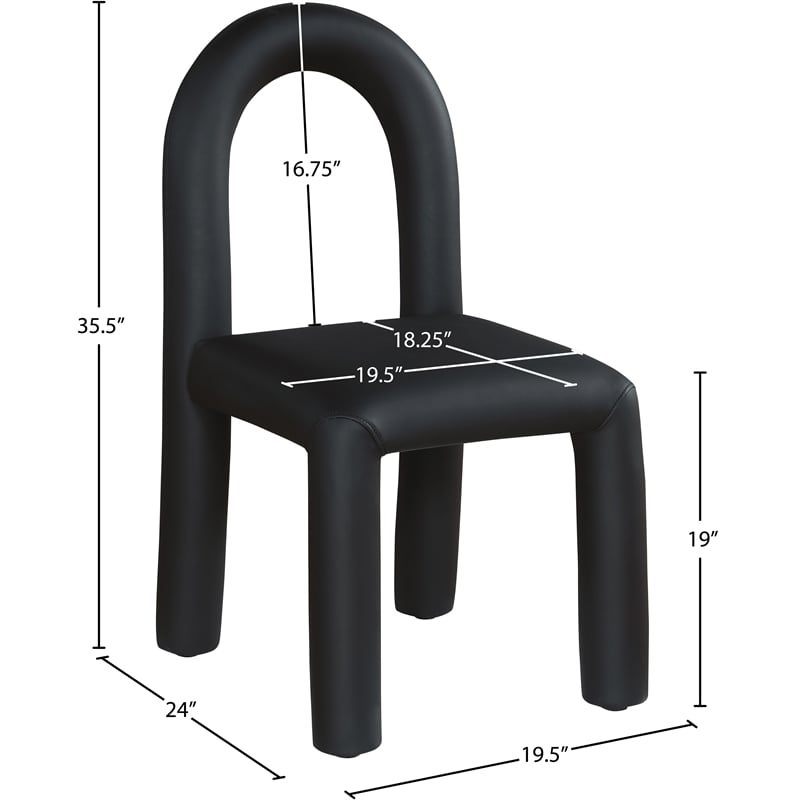 Meridian Furniture Amari Black Vegan Leather Dining Chair (Set of 2)