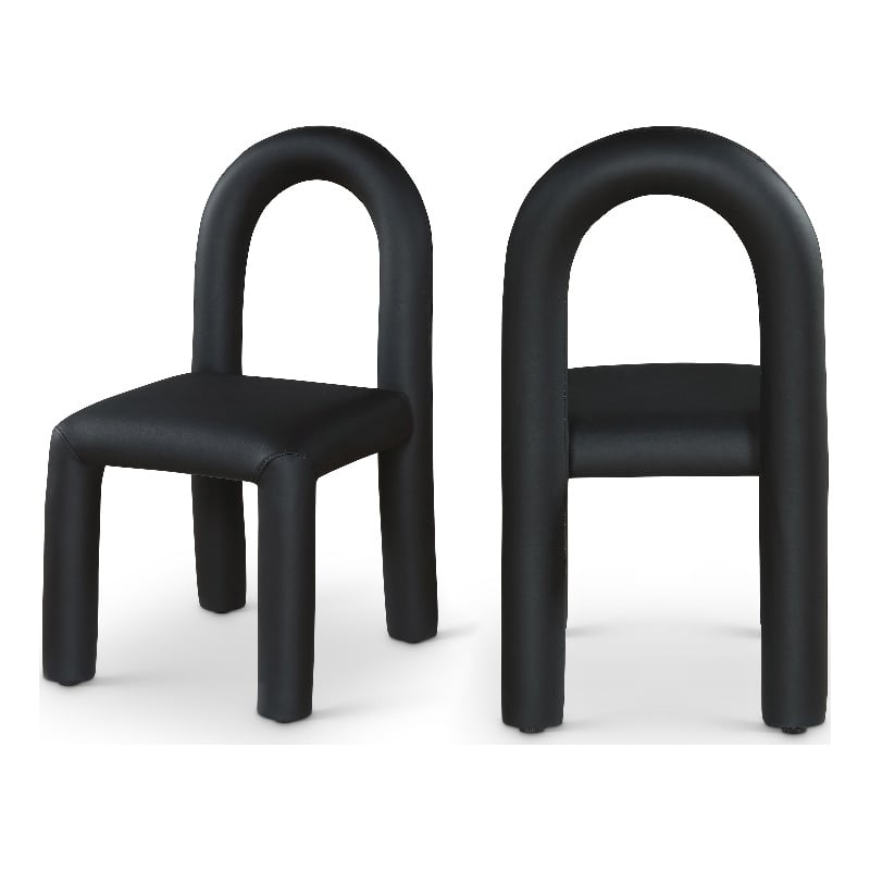 Meridian Furniture Amari Black Vegan Leather Dining Chair (Set of 2)