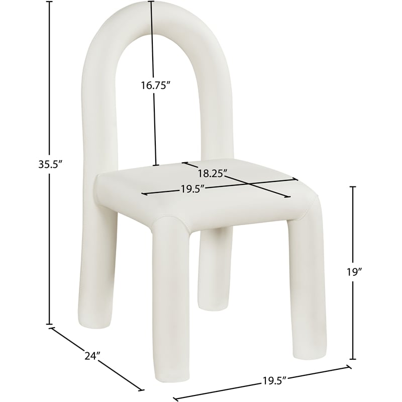 Meridian Furniture Amari Cream Vegan Leather Dining Chair (Set of 2)