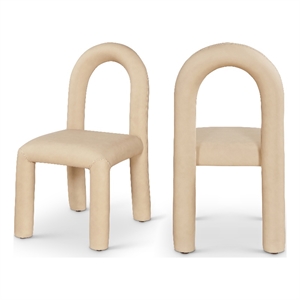 Meridian Furniture Amari Tan Vegan Leather Dining Chair (Set of 2)
