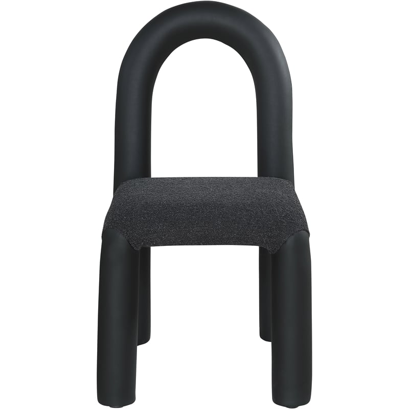 Meridian Furniture Amari Black Boucle and Vegan Leather Dining Chair (Set of 2)