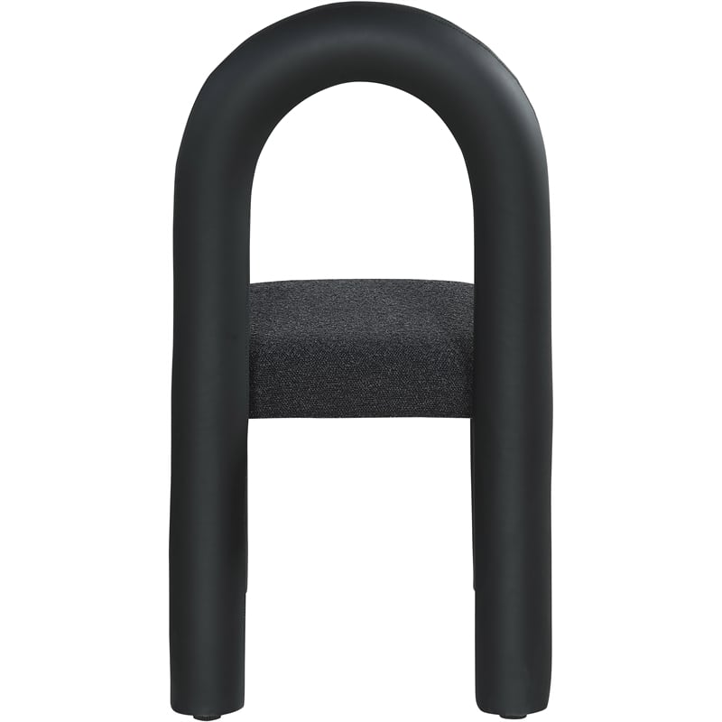 Meridian Furniture Amari Black Boucle and Vegan Leather Dining Chair (Set of 2)