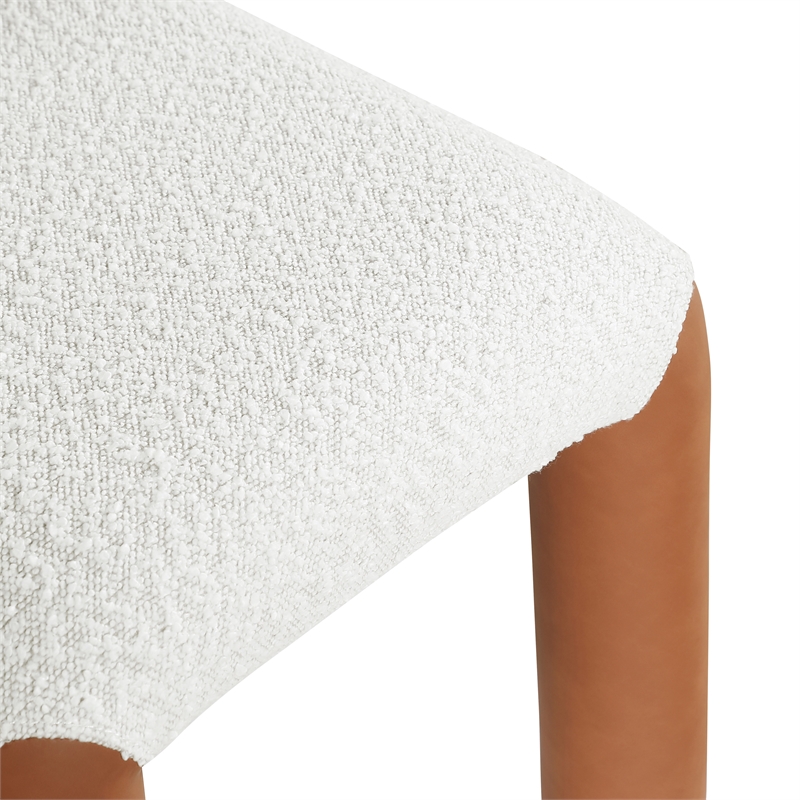 Meridian Furniture Amari Cognac Boucle and Vegan Leather Dining Chair (Set of 2)