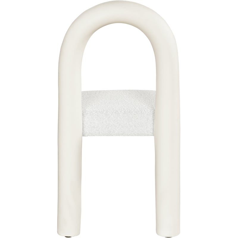 Meridian Furniture Amari Cream Boucle and Vegan Leather Dining Chair (Set of 2)