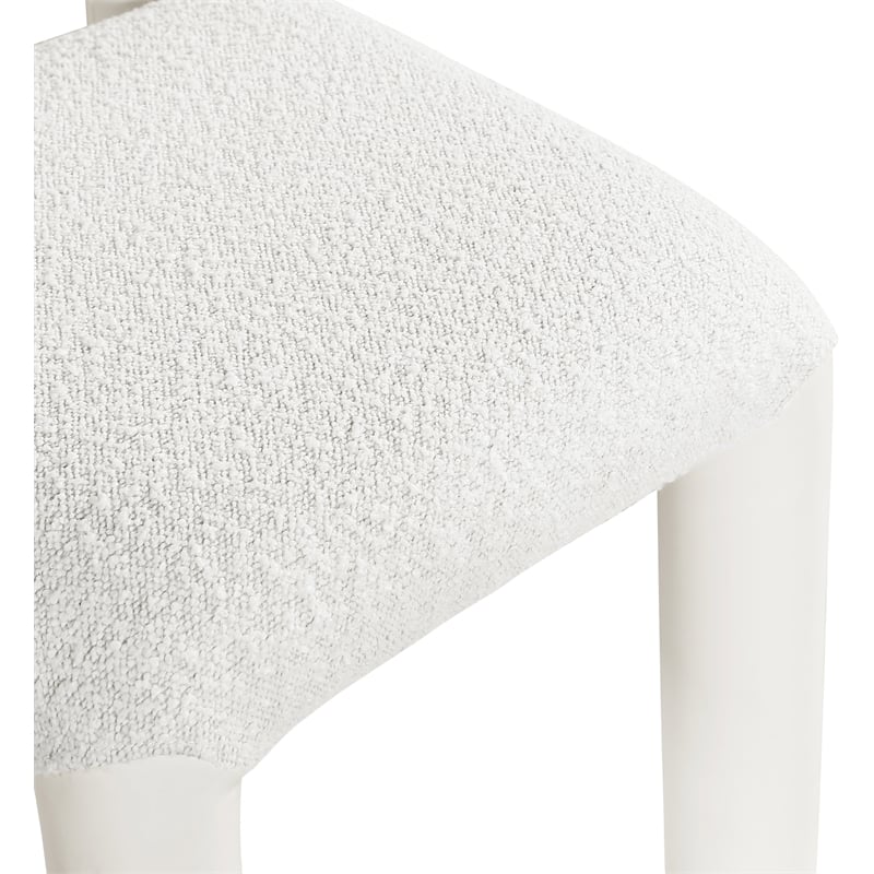 Meridian Furniture Amari Cream Boucle and Vegan Leather Dining Chair (Set of 2)