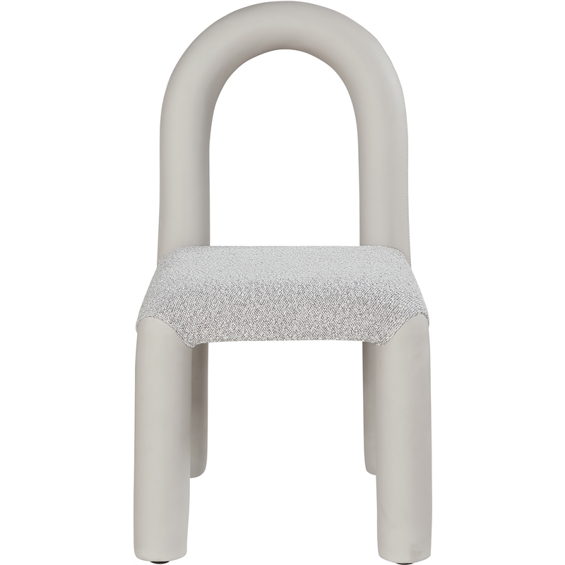 Meridian Furniture Amari Taupe Boucle and Vegan Leather Dining Chair (Set of 2)