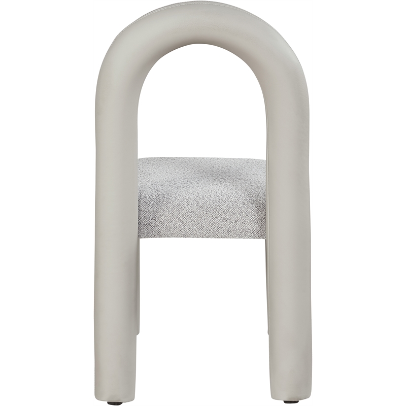 Meridian Furniture Amari Taupe Boucle and Vegan Leather Dining Chair (Set of 2)