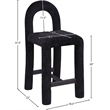 Meridian Furniture Amari Black Chenille Fabric Stool