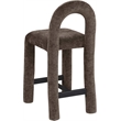 Meridian Furniture Amari Brown Chenille Fabric Stool