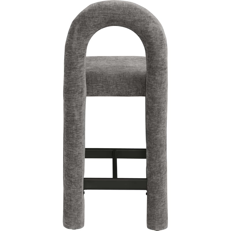 Meridian Furniture Amari Grey Chenille Fabric Stool