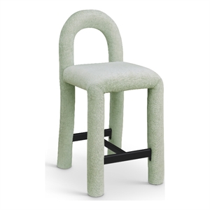 Meridian Furniture Amari Mint Chenille Fabric Stool