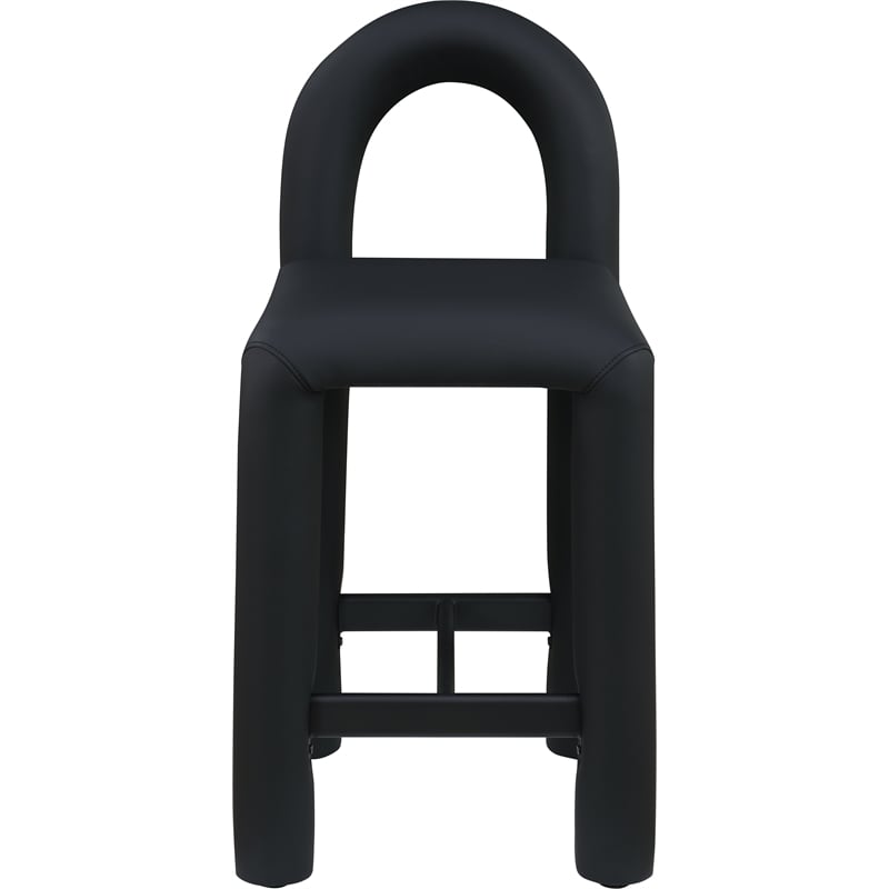 Meridian Furniture Amari Black Vegan Leather Stool