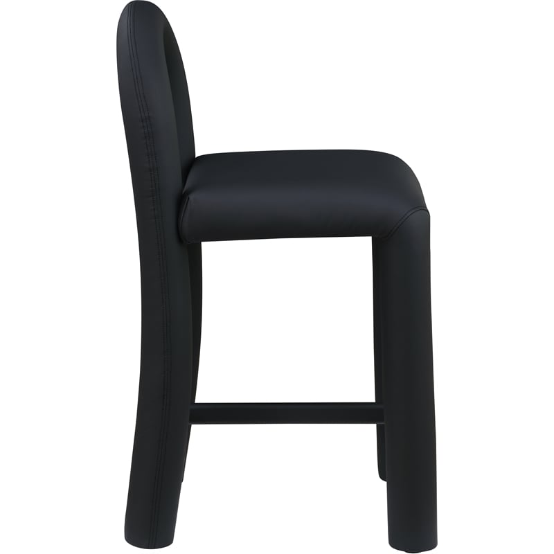 Meridian Furniture Amari Black Vegan Leather Stool