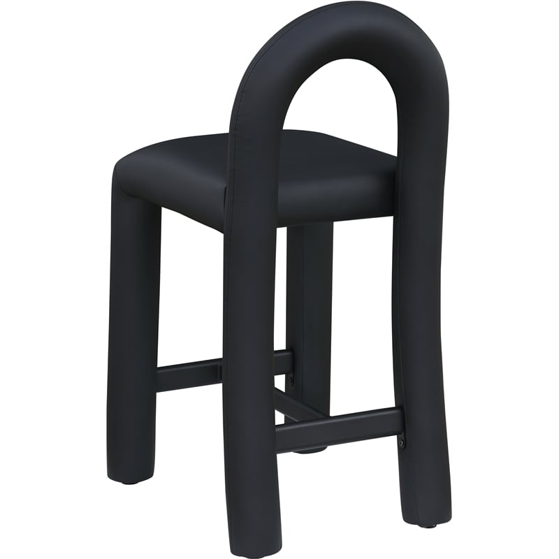Meridian Furniture Amari Black Vegan Leather Stool
