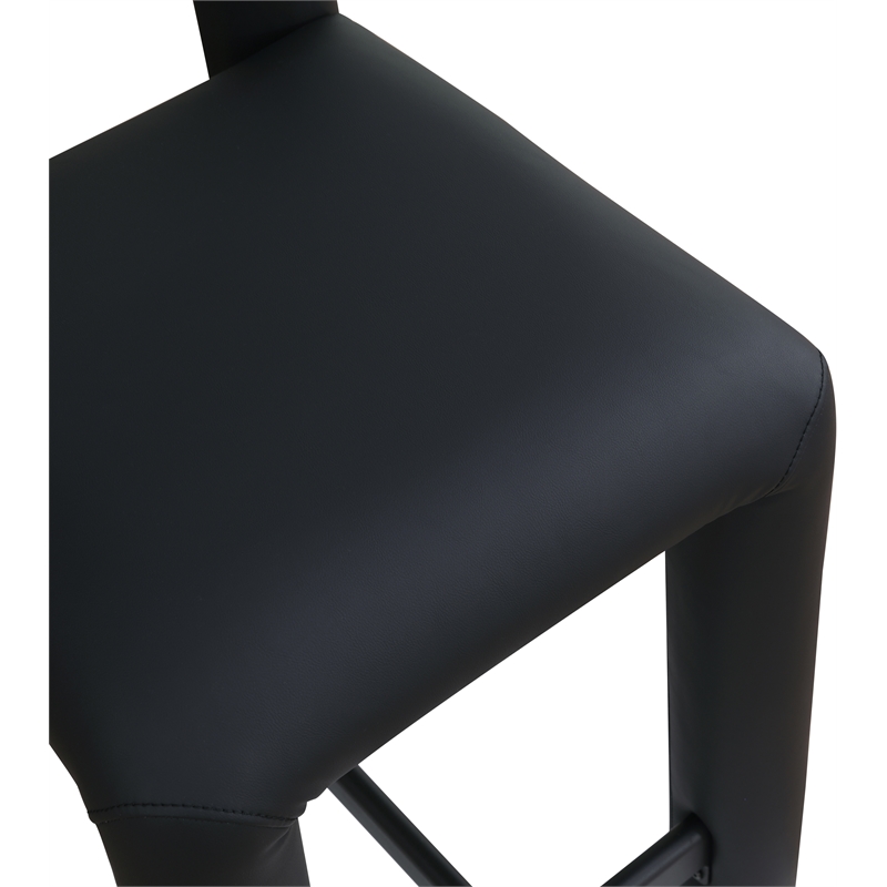 Meridian Furniture Amari Black Vegan Leather Stool