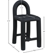 Meridian Furniture Amari Black Vegan Leather Stool