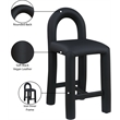 Meridian Furniture Amari Black Vegan Leather Stool