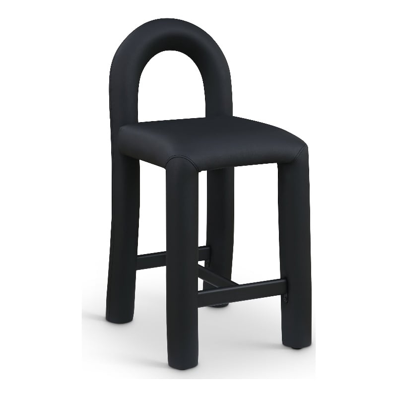 Meridian Furniture Amari Black Vegan Leather Stool