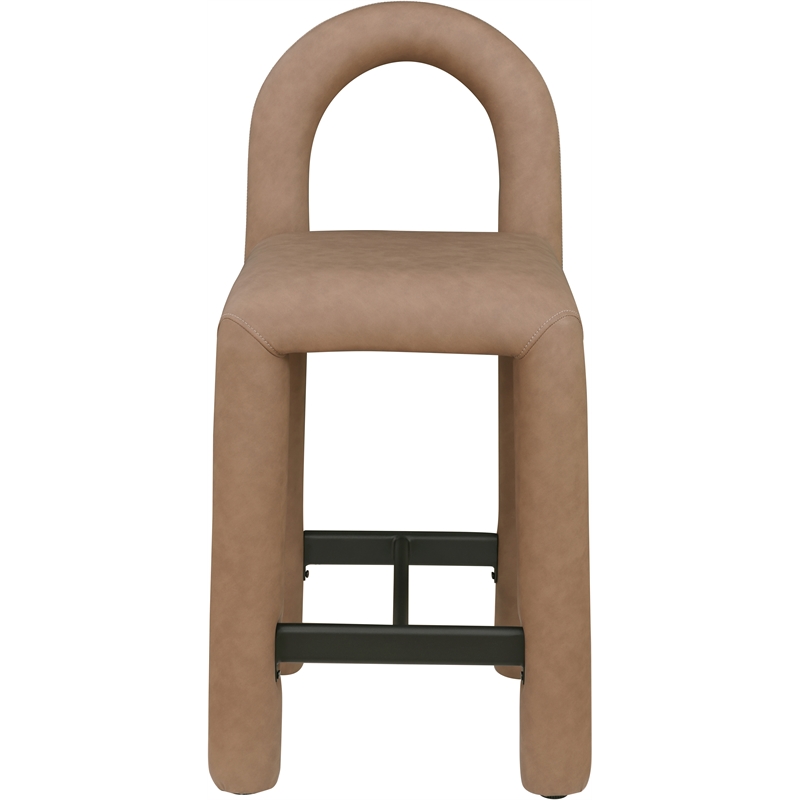 Meridian Furniture Amari Brown Vegan Leather Stool