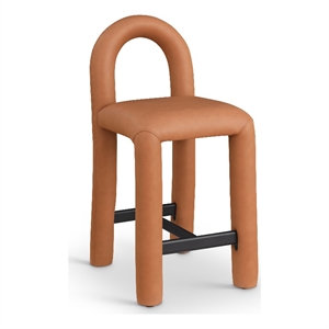 Meridian Furniture Amari Cognac Vegan Leather Stool