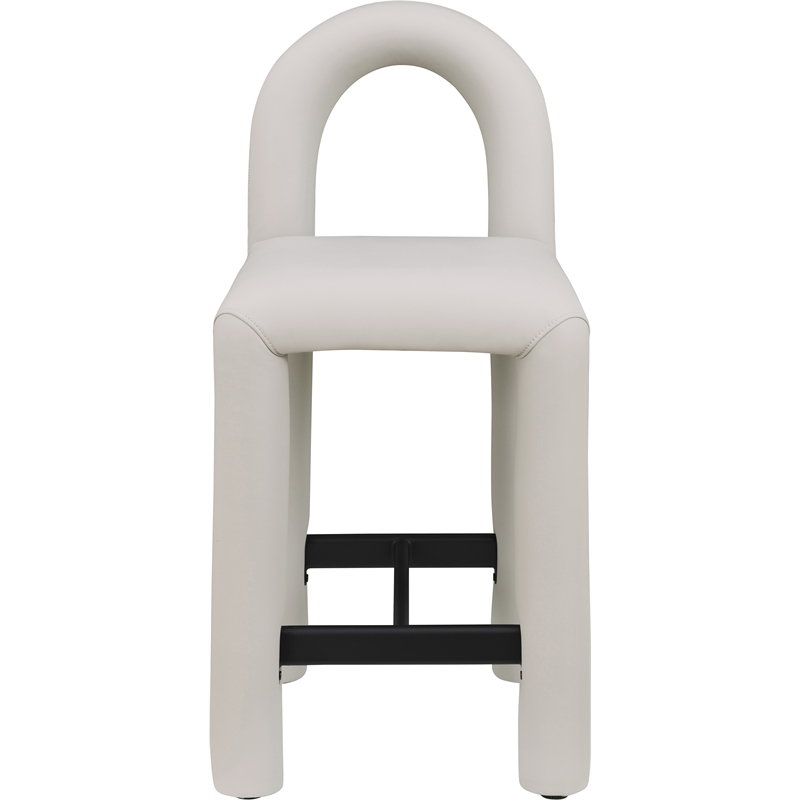 Meridian Furniture Amari Taupe Vegan Leather Stool