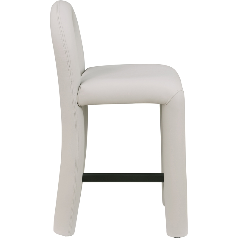 Meridian Furniture Amari Taupe Vegan Leather Stool