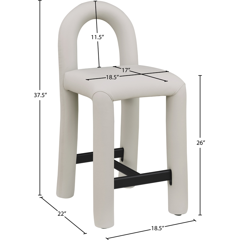 Meridian Furniture Amari Taupe Vegan Leather Stool