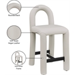 Meridian Furniture Amari Taupe Vegan Leather Stool