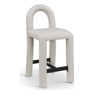 Meridian Furniture Amari Taupe Vegan Leather Stool