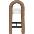 Meridian Furniture Amari Brown Boucle Fabric and Cream Vegan Leather Stool