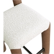 Meridian Furniture Amari Brown Boucle Fabric and Cream Vegan Leather Stool