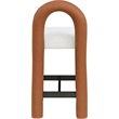 Meridian Furniture Amari Cognac Boucle Fabric and Cream Vegan Leather Stool