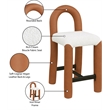 Meridian Furniture Amari Cognac Boucle Fabric and Cream Vegan Leather Stool