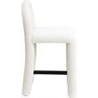 Meridian Furniture Amari Cream Boucle Fabric and Vegan Leather Stool