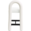 Meridian Furniture Amari Cream Boucle Fabric and Vegan Leather Stool