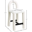 Meridian Furniture Amari Cream Boucle Fabric and Vegan Leather Stool