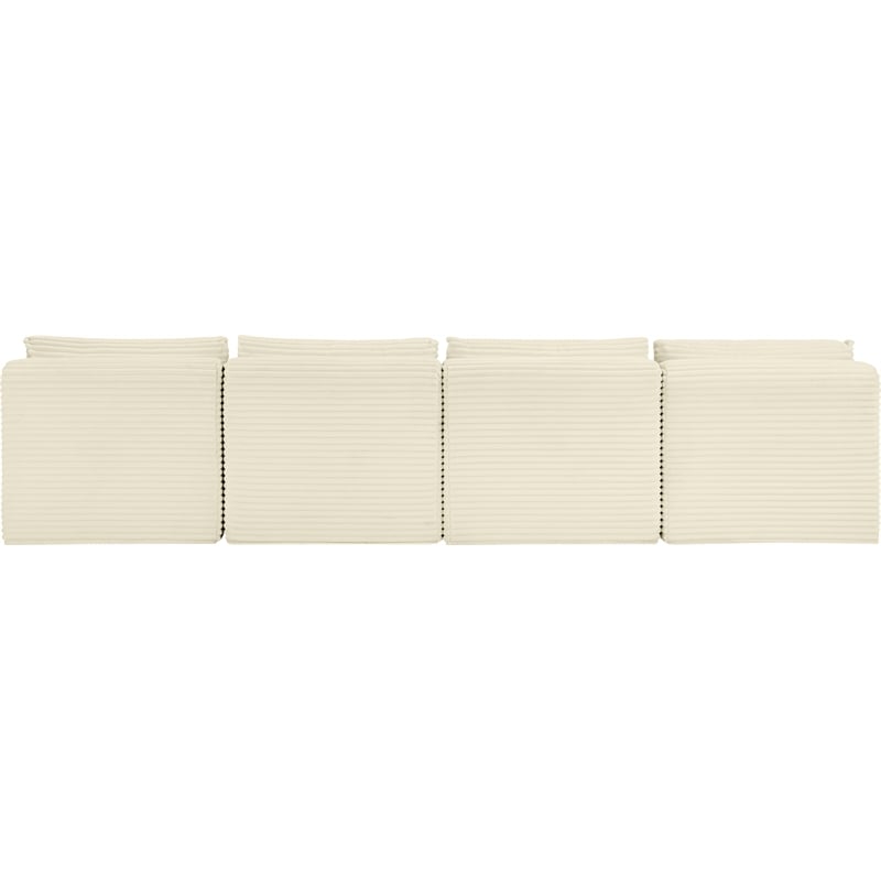 Meridian Furniture 4-Piece Cream Corduroy Performance Fabric Modular Sofa