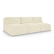 Meridian Furniture 3-Piece Cream Corduroy Performance Fabric Modular Sofa