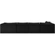Meridian Furniture 5-Piece Black Corduroy Performance Fabric Modular Sectional
