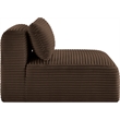 Meridian Furniture Shaggy Brown Corduroy Performance Fabric Armless Chair