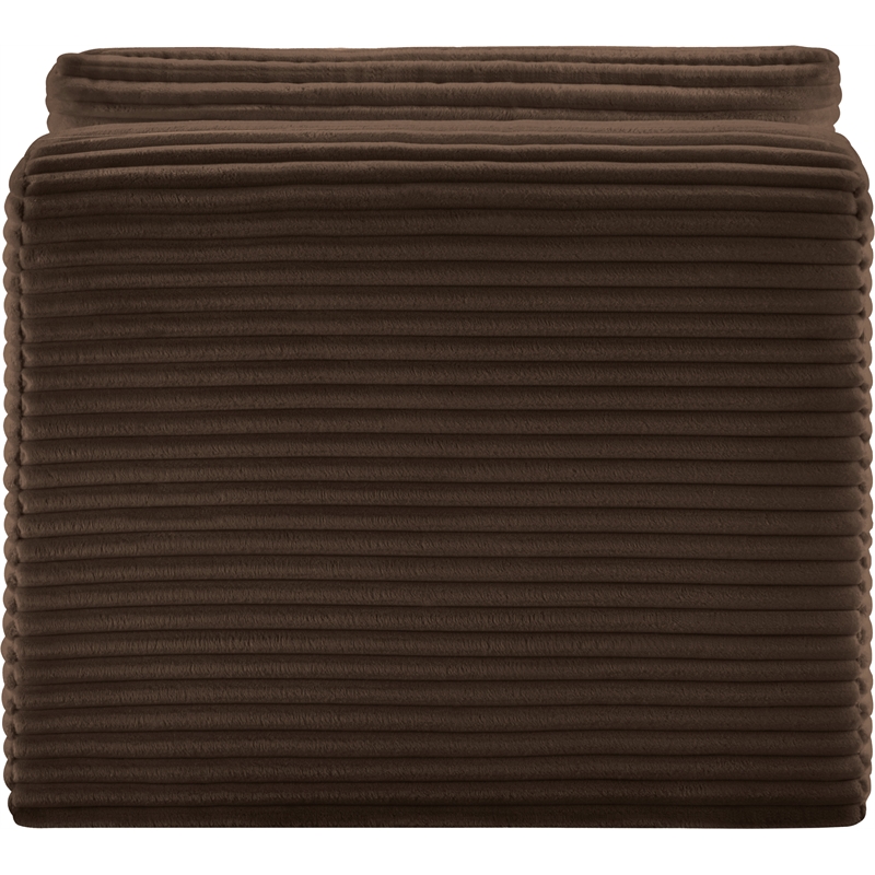 Meridian Furniture Shaggy Brown Corduroy Performance Fabric Armless Chair