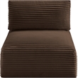 Meridian Furniture Shaggy Brown Corduroy Performance Fabric Armless Chair